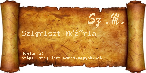 Szigriszt Mária névjegykártya